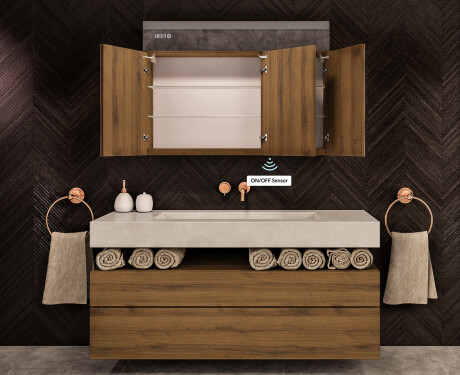 Armario con espejo con luz LED - L02 Emily 100 x 72cm #8