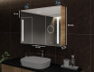 Armario de baño suspendido con espejo LED L02 Emily 100 x 72 cm en color Roble Antiguo #10