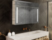 Armario de baño suspendido con espejo LED L02 Emily 100 x 72 cm en color Roble Oslo