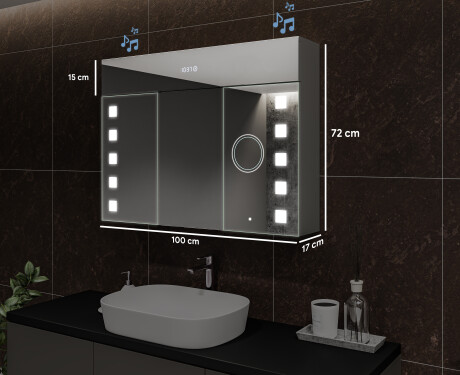 Armario con espejo con luz LED - L03 Emily 100 x 72cm #2