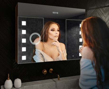 Armario con espejo con luz LED - L03 Emily 100 x 72cm #9