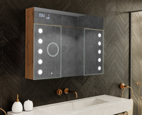 Armario con espejo con luz LED - L06 Emily 100 x 72cm