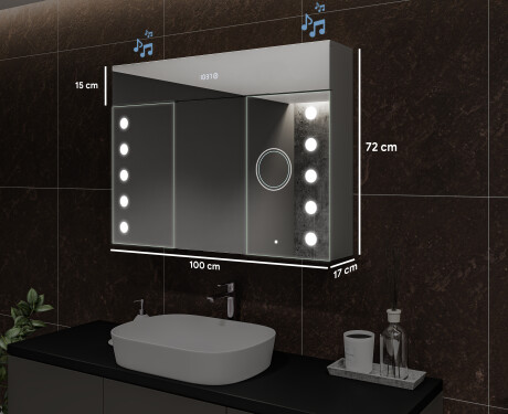 Armario con espejo con luz LED - L06 Emily 100 x 72cm #2