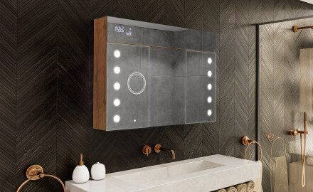 Armario con espejo con luz LED - L06 Emily 100 x 72cm