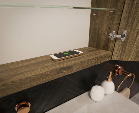 Armario con espejo con luz LED - L55 Emily 100 x 72cm #12