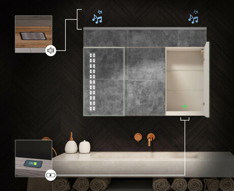 Armario con espejo con luz LED - L55 Emily 100 x 72cm #6