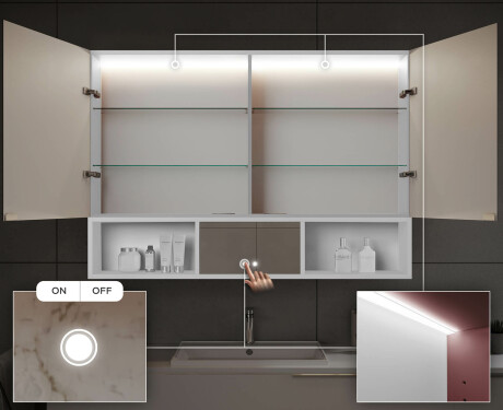 Armario de baño LED Emma - de 2 puertas 100 x 72cm #5