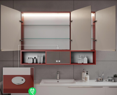 Armario de baño LED Emma - de 3 puertas 100 x 72cm #10