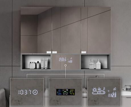 Armario de baño LED Emma - de 3 puertas 100 x 72cm #8
