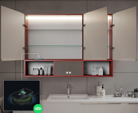 Armario de baño LED Emma - de 3 puertas 100 x 72cm #9