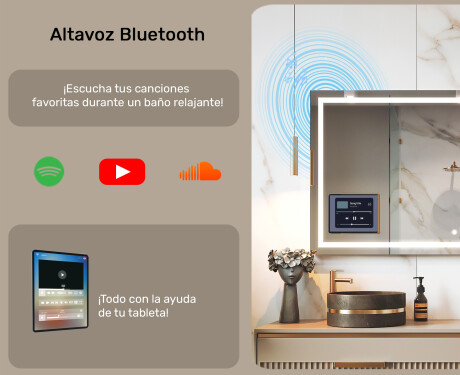Espejo LED Moderno Redondeado con marco iPad Displine L141 #4
