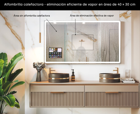 Espejo LED Moderno Redondeado con marco iPad Displine L141 #7