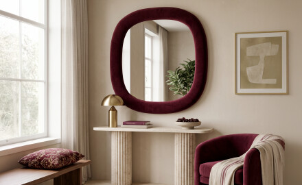 Espejo tapizado de diseño - Velora Arco