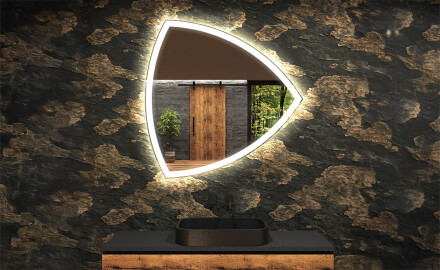 Espejo de baño LED de forma irregular T222