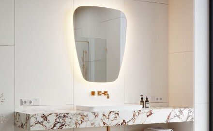 Espejo de baño LED de forma irregular Z221