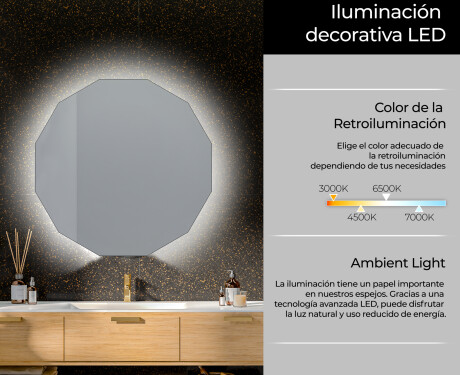 Espejo pared redondo con LED L113 #5