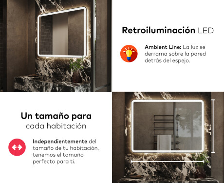 Espejo de baño con luz LED incorporada L141 #5