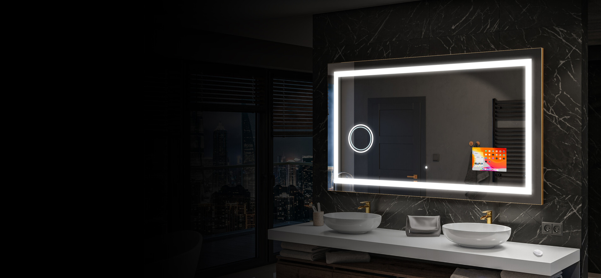 Artforma - Espejo redondo baño con luz LED L76