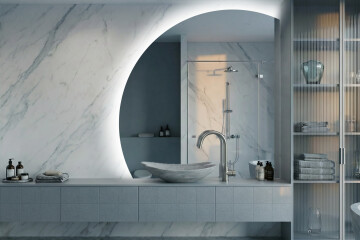 Espejo en cuarto de círculo